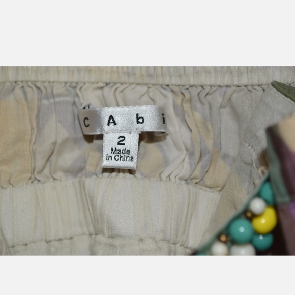 Cabi Style #107 Patchwork Beaded Sundress Size 2 Empire Waist - Picture 2 of 8